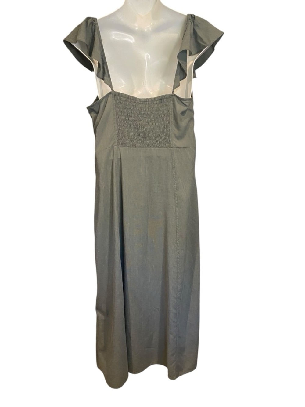 Universal Thread NWT Green Ruffle Maxi Dress Womens Plus Size XXL Cotton Rayon - Picture 3 of 10